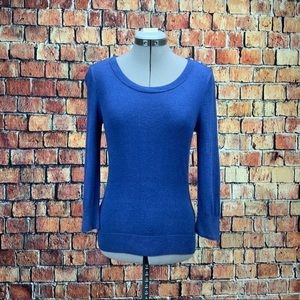 𝅺banana Republic Factory Boat Neck 3 Button Shoulder Women’s Sweater XS Blue